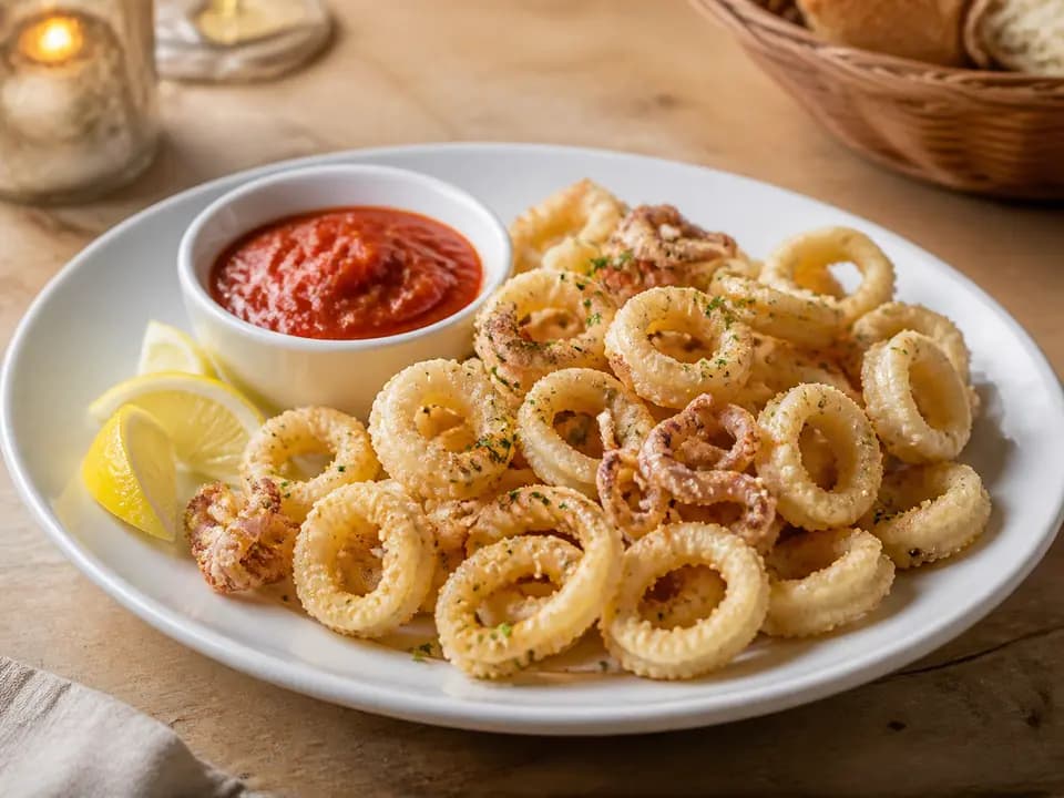Calamari in the appetizers menu
