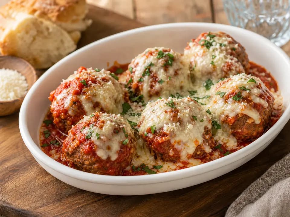Meatballs Parmigiana in the appetizers menu