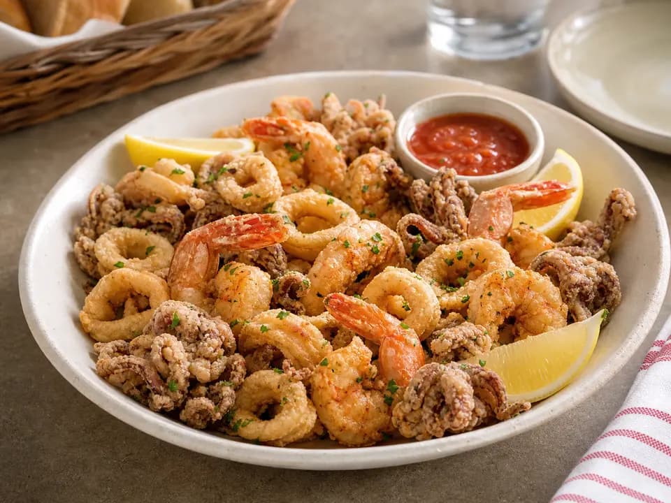 Shrimp Fritto Misto in the appetizers menu