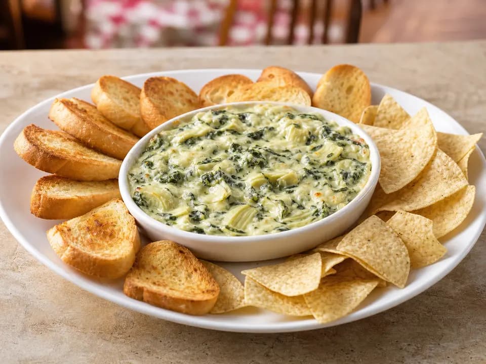 Spinach-Artichoke Dip in the appetizers menu