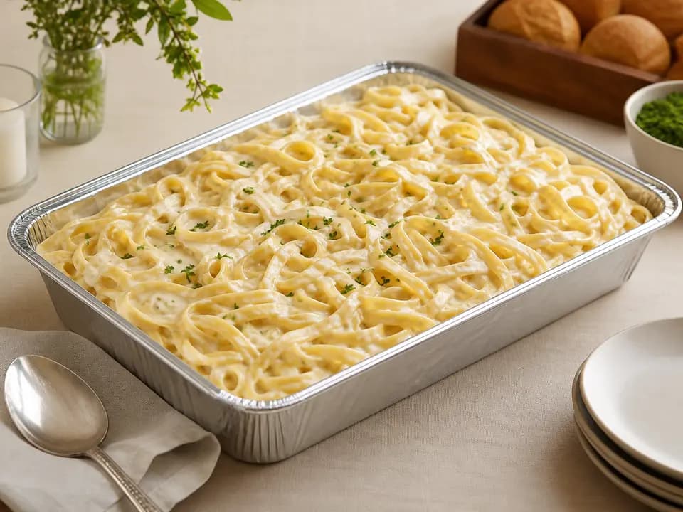 Fettuccine Alfredo (Serves 4–6) in the catering menu