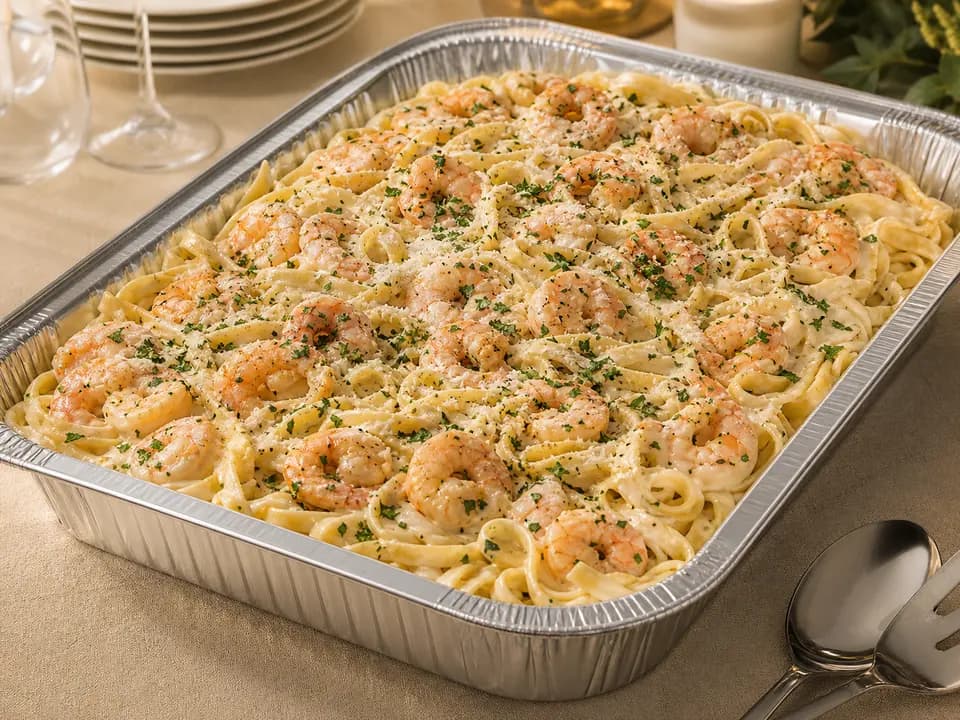 Shrimp Alfredo (Serves 4–6) in the catering menu