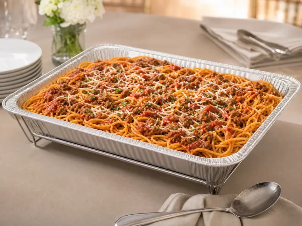 Spaghetti with Meat Sauce (Serves 4–6) in the catering menu