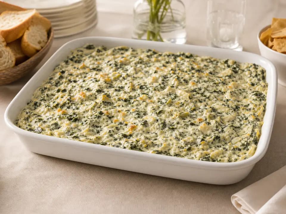 Spinach-Artichoke Dip (Serves 4–6) in the catering menu