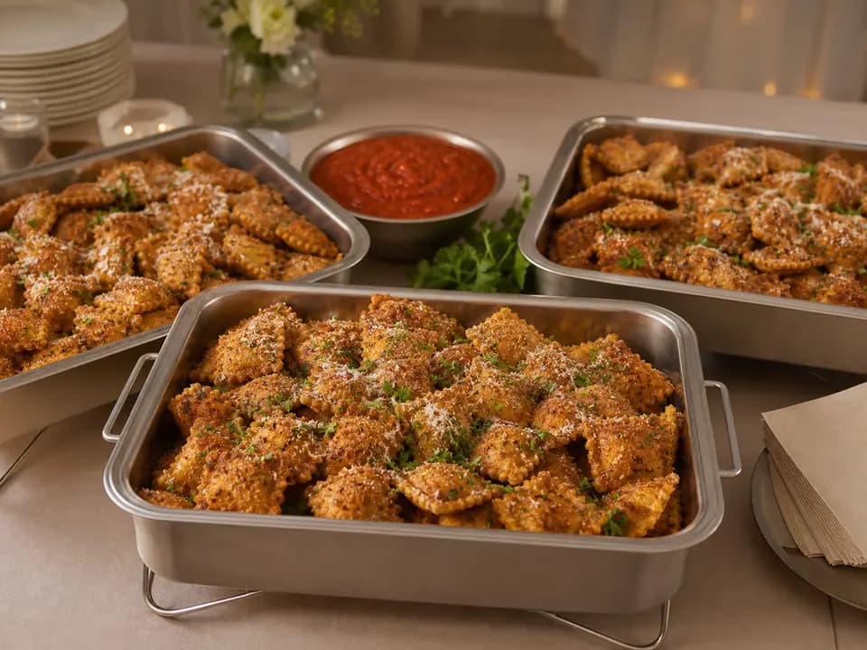 Toasted Beef Ravioli (Serves 4–6) in the catering menu