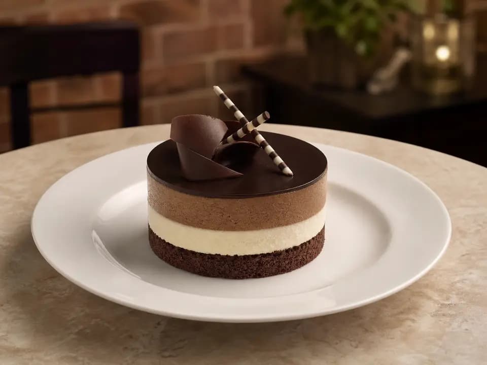 Black Tie Mousse Cake (V) in the desserts menu
