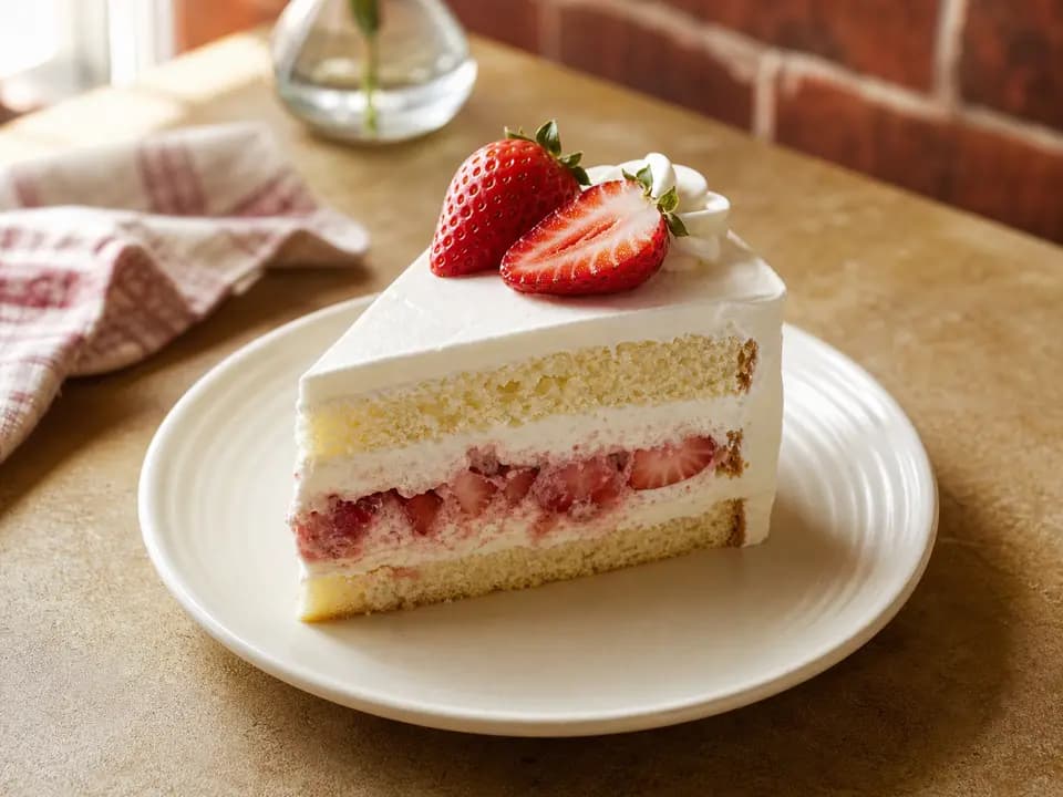 Strawberry Cream Cake (V) in the desserts menu