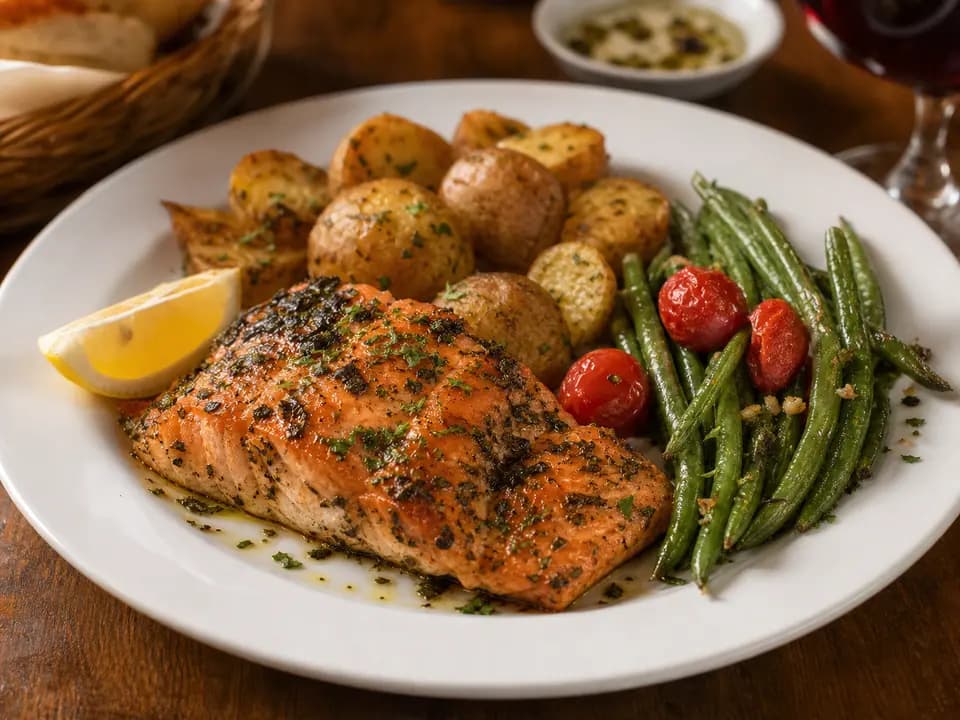 Herb-Grilled Salmon in the dinner menu