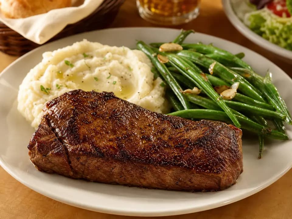 New York Strip in the dinner menu