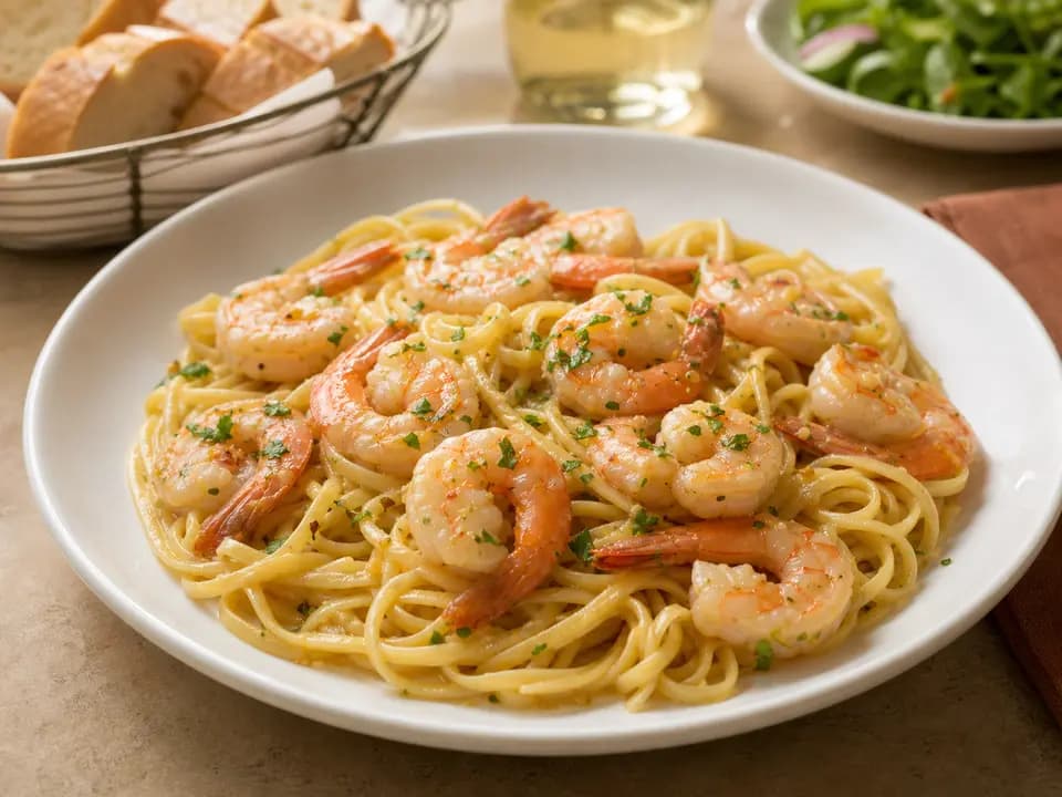 Shrimp Scampi in the dinner menu
