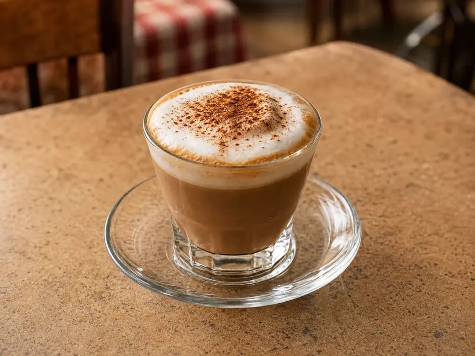 Cappuccino in the drinks menu