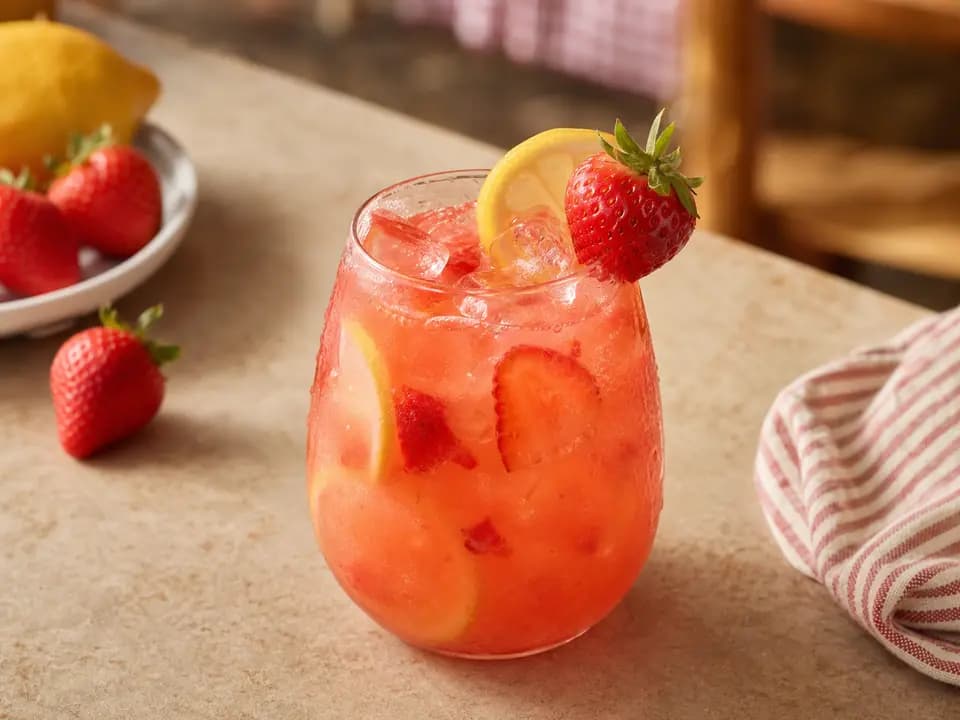Strawberry Fruit Limonata in the drinks menu