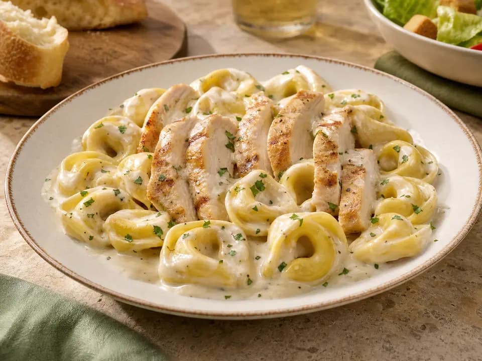Chicken Tortelloni Alfredo in the entrees menu