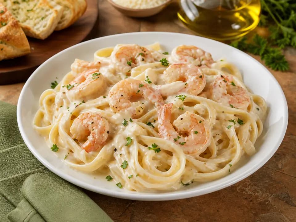 Shrimp Alfredo in the entrees menu