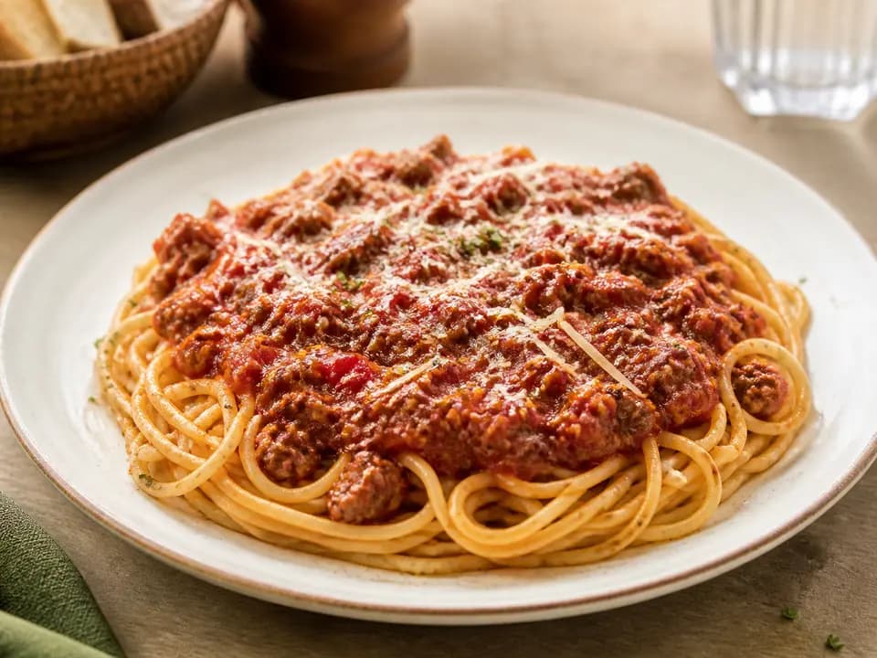 Spaghetti with Meat Sauce in the entrees menu