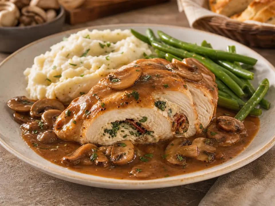 Stuffed Chicken Marsala in the entrees menu