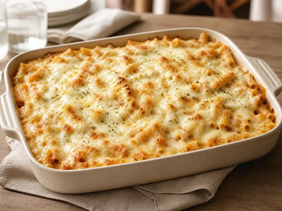 Five Cheese Ziti al Forno (Serves 4–6) in the family style menu