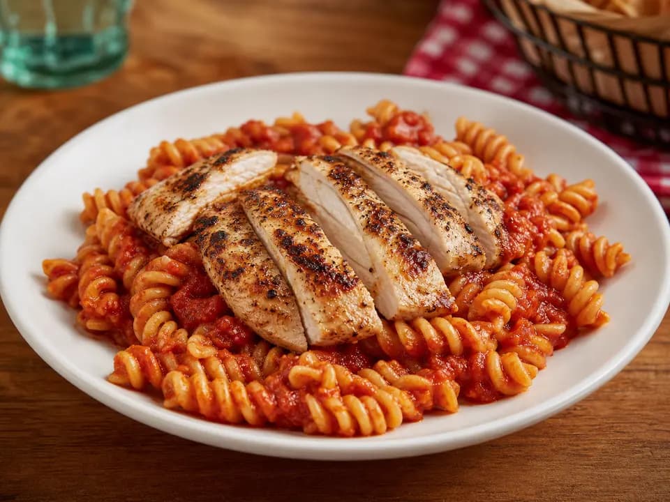 Grilled Chicken with Rotini Pasta & Marinara (kids) in the gluten-sensitive menu