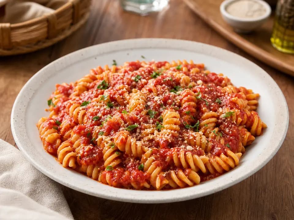Rotini Pasta with Marinara in the gluten-sensitive menu