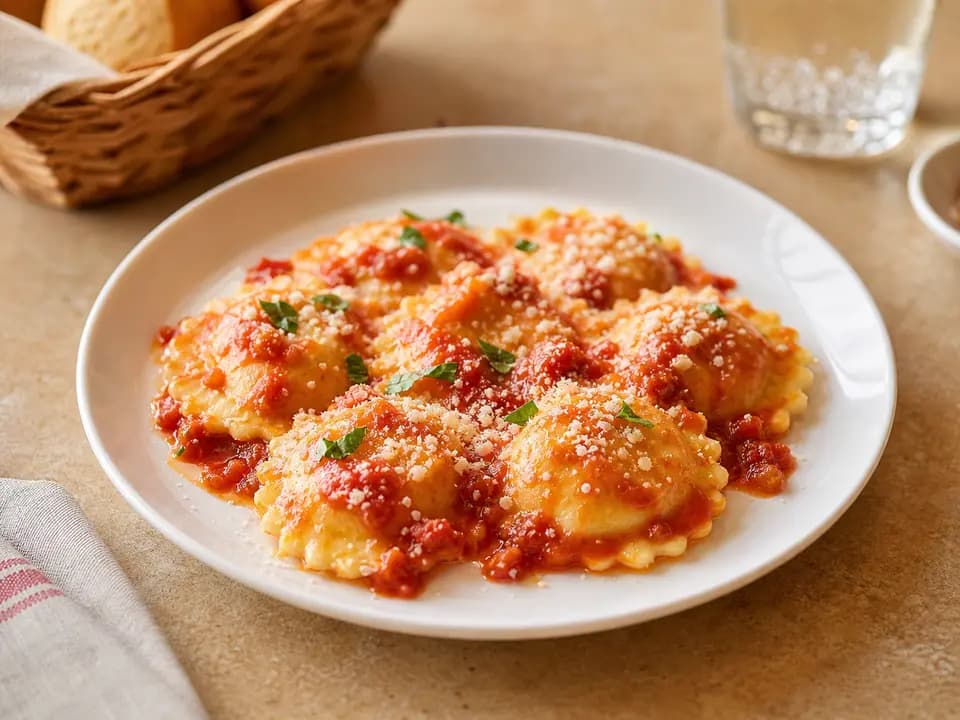 Cheese Ravioli in the lunch menu