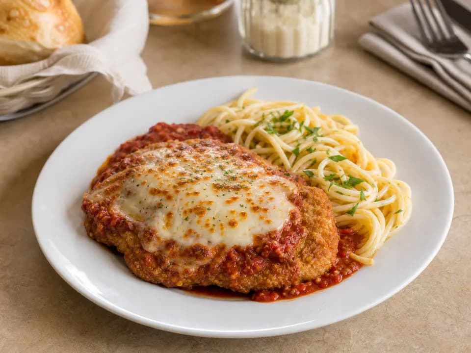 Chicken Parmigiana in the lunch menu