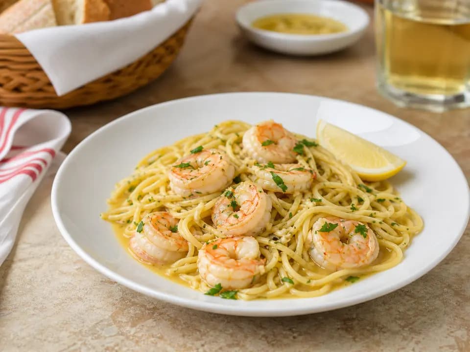 Shrimp Scampi in the lunch menu
