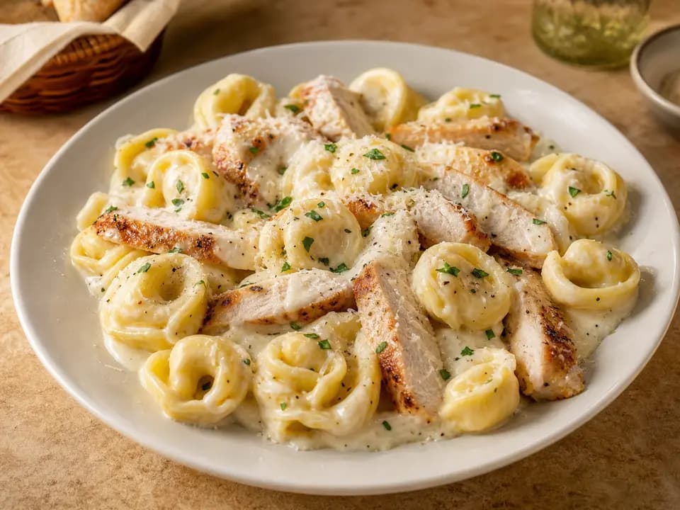 Chicken Tortelloni Alfredo in the pasta menu