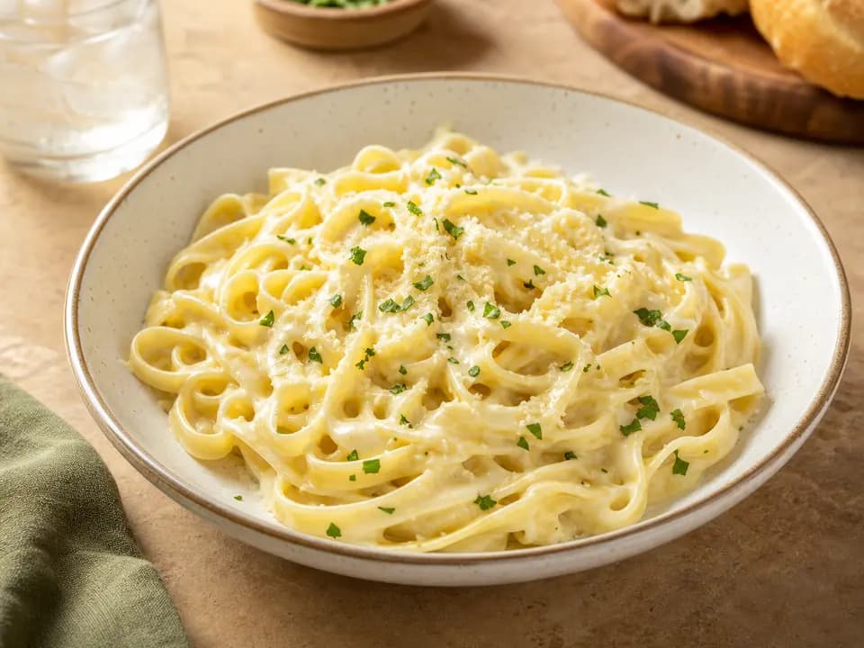 Fettuccine Alfredo (V) in the pasta menu